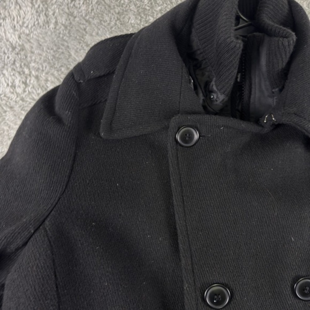 Levis Mens Black Wool Blend Double Breasted Peacoat Jacket XL RN54163 - Picture 6 of 14
